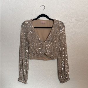 Sequin Crop Top